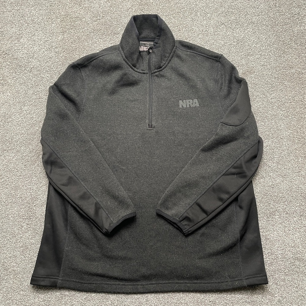 NRA National Rifle Association Sweater XL Extra Large Black 1/4 Zip Pullover‎